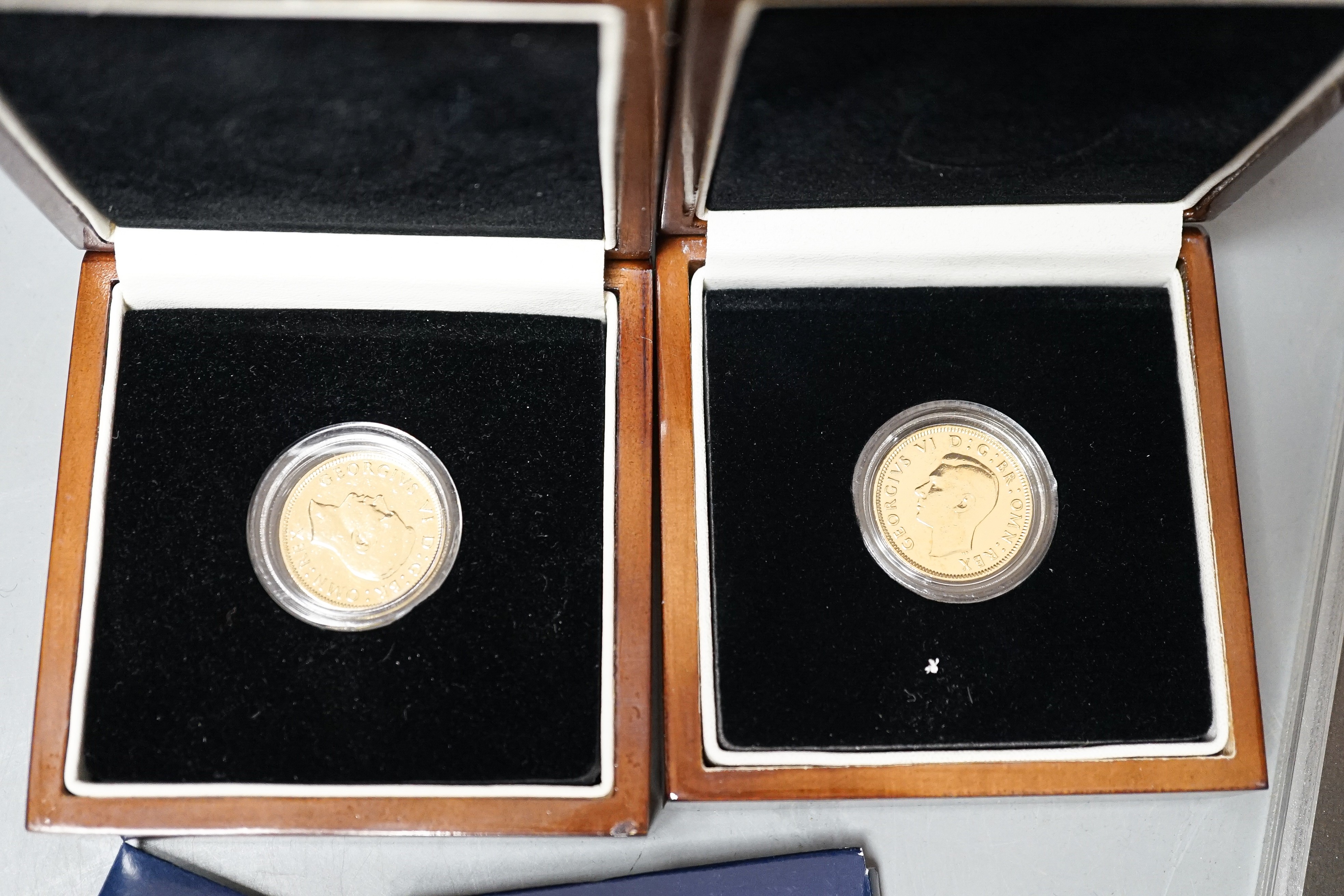Two Royal Mint year sets 1970 & 1971 various London mint commemorative coins and later gold plated and enamelled coins (qty)